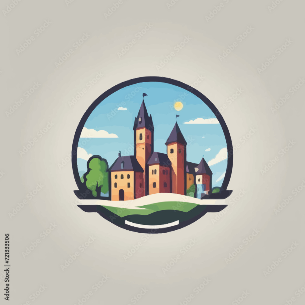 Town Cartoon Logo Design EPS Format Very Cool