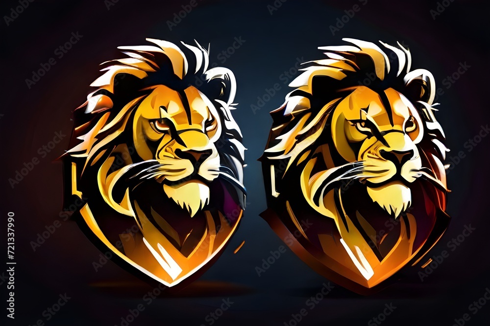 Naklejka premium lion head mascot
