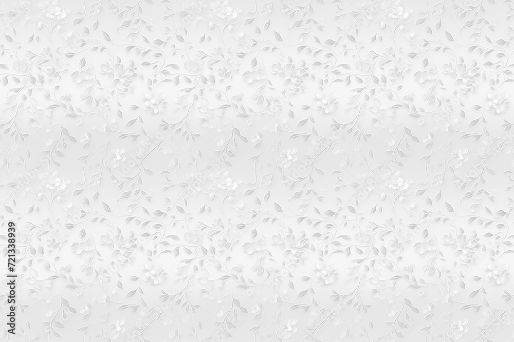 white seamless pattern white paper craft embossing style, spring flower vine and floral, wallpaper background element, Ai Generated white seamless pattern white paper craft embossing style, spring flower vine and floral, wallpaper background element, Ai Generated
