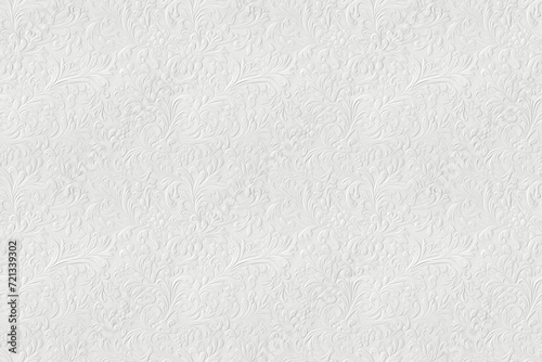 seamless pattern white paper craft embossing style, spring flower vine and floral, wallpaper background element, Ai Generated