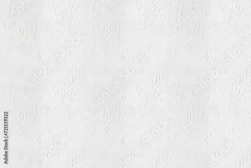 seamless pattern white paper craft embossing style, spring flower vine and floral, wallpaper background element, Ai Generated