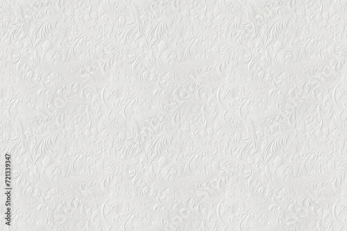 seamless pattern white paper craft embossing style, spring flower vine and floral, wallpaper background element, Ai Generated