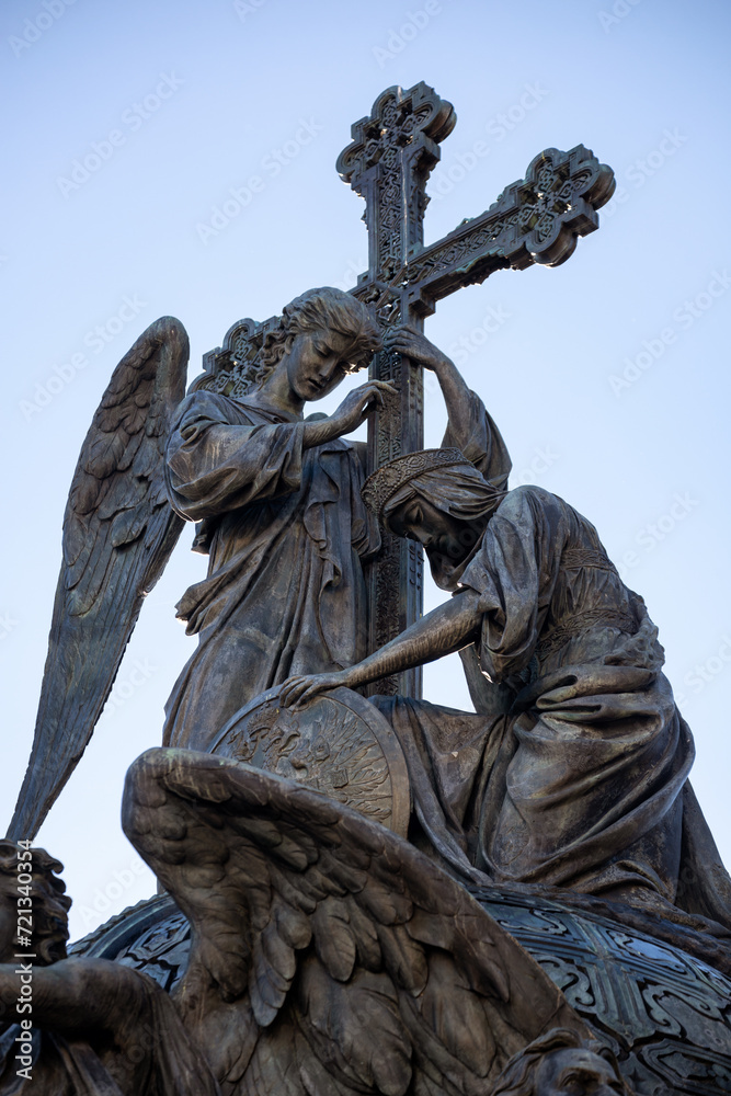 Monument Millennium of Russia, erected in 1862 on territory of the Kremlin of Veliky Novgorod