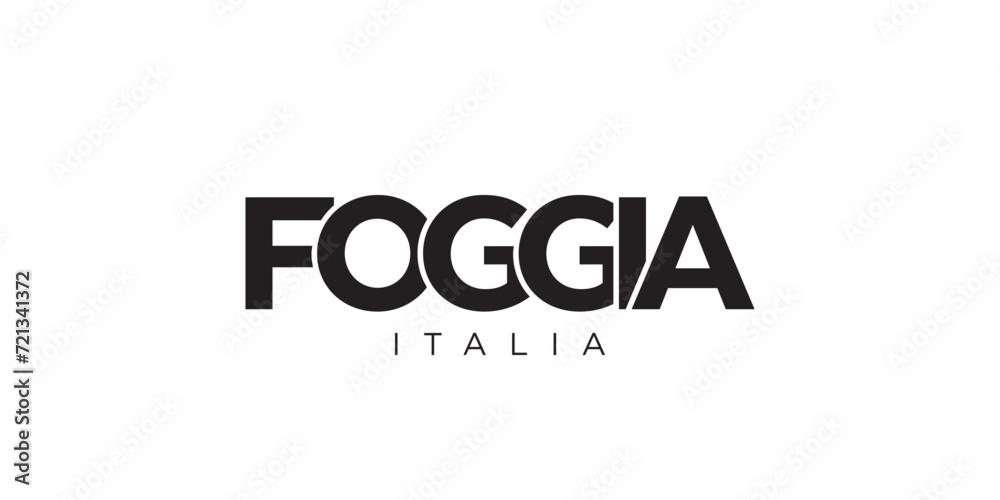 Foggia in the Italia emblem. The design features a geometric style, vector illustration with bold typography in a modern font. The graphic slogan lettering. Foggia in the Italia emblem. The design features a geometric style, vector illustration with bold typography in a modern font. The graphic slogan lettering.