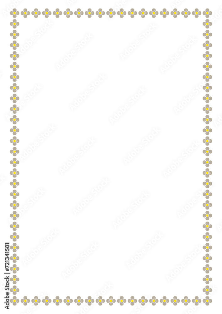 Vector  Flower frame with space for your text or photo. Decorative Floral border frame.
