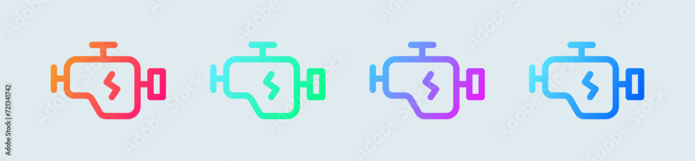 Engine line icon in gradient colors. Machine signs vector illustration. Engine line icon in gradient colors. Machine signs vector illustration.