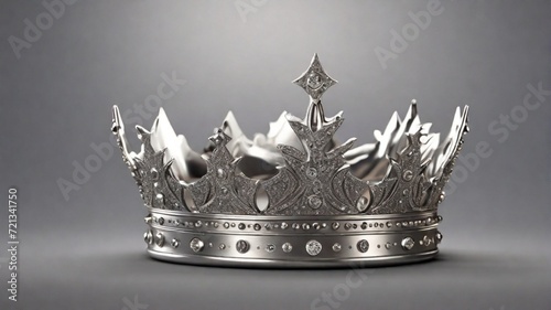 sliver shiny crown isolated on white