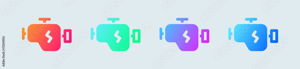 Engine solid icon in gradient colors. Machine signs vector illustration. Engine solid icon in gradient colors. Machine signs vector illustration.
