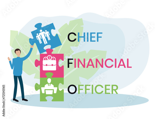 CFO - Chief Financial Officer acronym. business concept background. vector illustration concept with keywords and icons. lettering illustration with icons for web banner, flyer, landing page