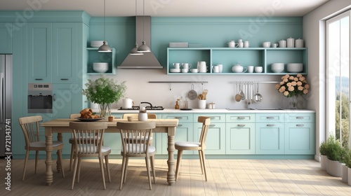Transform your kitchen into a turquoise tranquility retreat