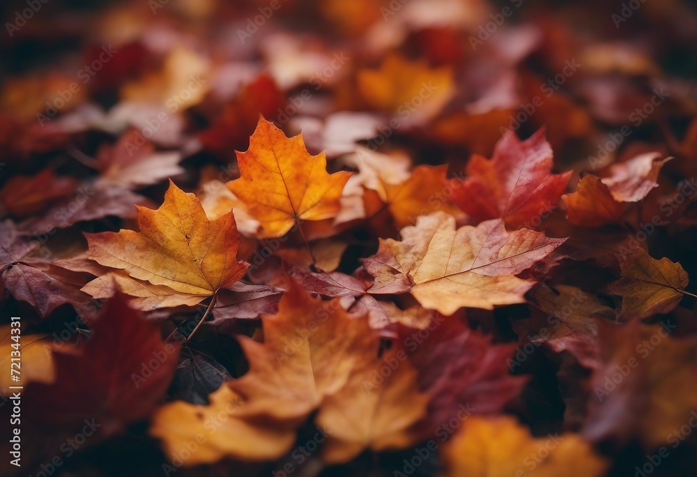 Close up of autumn leaves Multicolored fall leaves Colorful autumn leaves Macro leaf texture