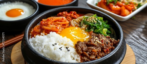 Delicious Korean Food: Sundae, Rice, and Soup - A Flavorful Trio of Sundae, Rice, and Soup Showcasing Authentic Korean Cuisine