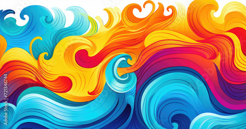 vivid swirls of colorful waves