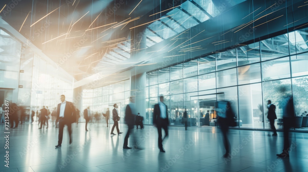 blurred business people at a trade fair. Neural network AI generated art blurred business people at a trade fair. Neural network AI generated art