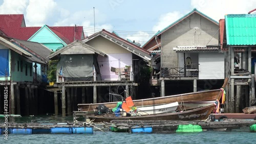 Stilt houses also called pile or lake dwellings are homes raised on stilts or piles over the surface of a body of water and are built primarily as a protection against flooding 4k high resolution photo