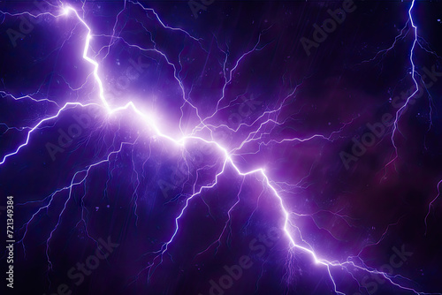 Lightning strike on a dark sky background. 3D illustration