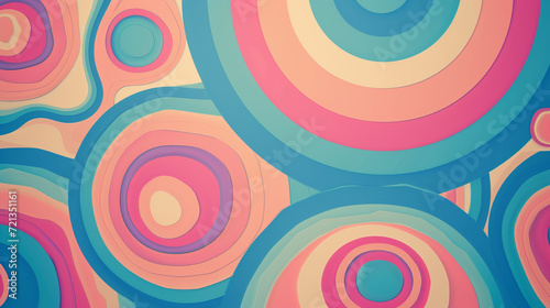 Blue & pink retro groovy background vector presentation design  photo