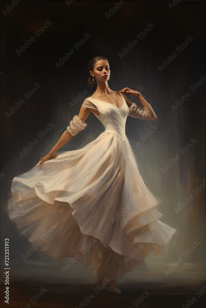 Elegant Ballet Dancer in Mid-Pose