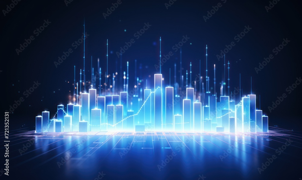 stock market graph on digital screen. Business and financial concept.