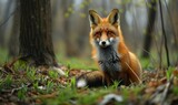 Red fox (Vulpes vulpes) in the forest.