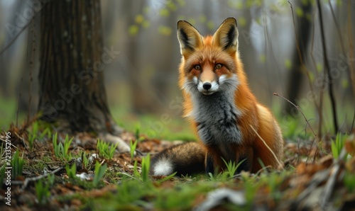 Red fox (Vulpes vulpes) in the forest. © TheoTheWizard