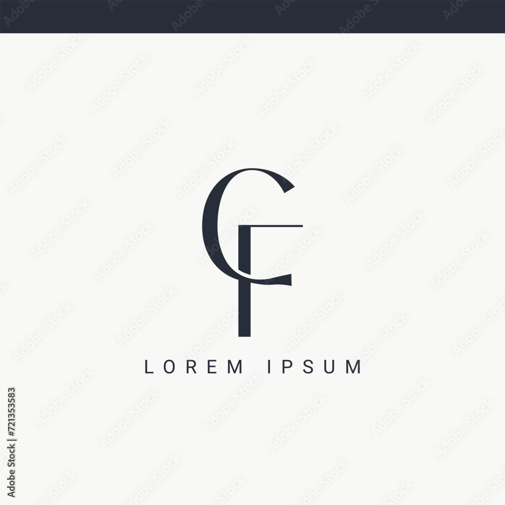 letter cf and fc logo design vector template. letter cf and fc logo design vector template.