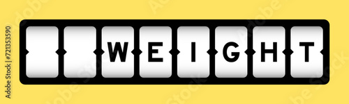 Black color in word weight on slot banner with yellow color background