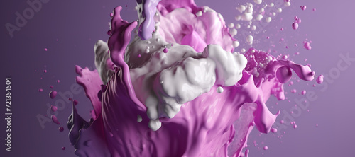 splash of blueberry milk ice cream, thick, melt 3