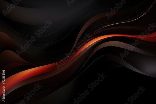 Abstract background with black and orange waves for black history month
