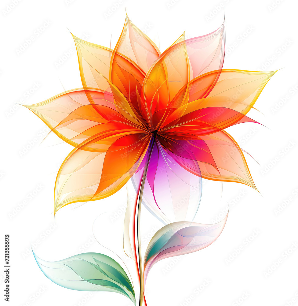 beautiful flower isolated on white, retro style flower 3d illustration. beautiful flower isolated on white, retro style flower 3d illustration.
