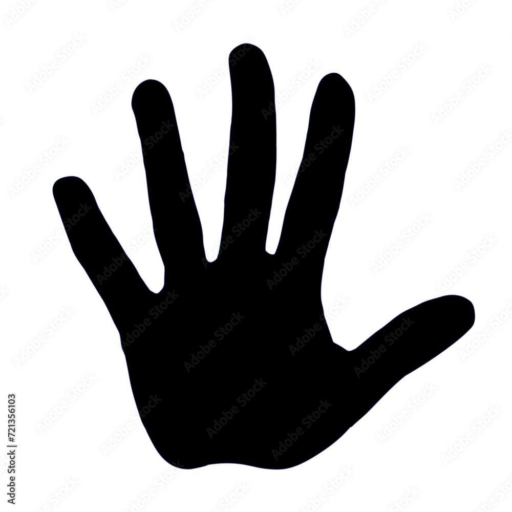Black hand silhouette, Handprint - vector illustration Black hand silhouette, Handprint - vector illustration