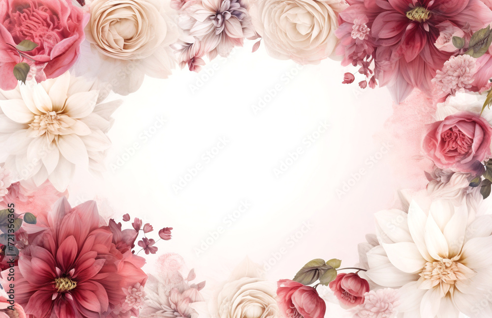 Flowers background greeting card with copy space