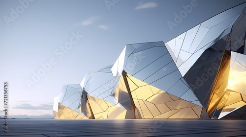 Abstract polygonal building exterior design