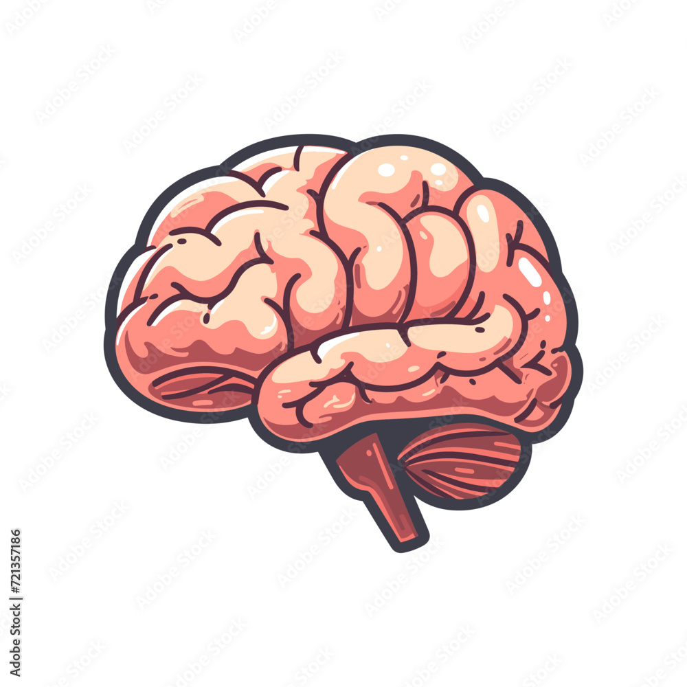 Simple human brain isolated on white background cartoon vector. Simple human brain isolated on white background cartoon vector.