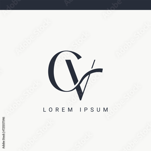 letter cv and vc logo design vector template.