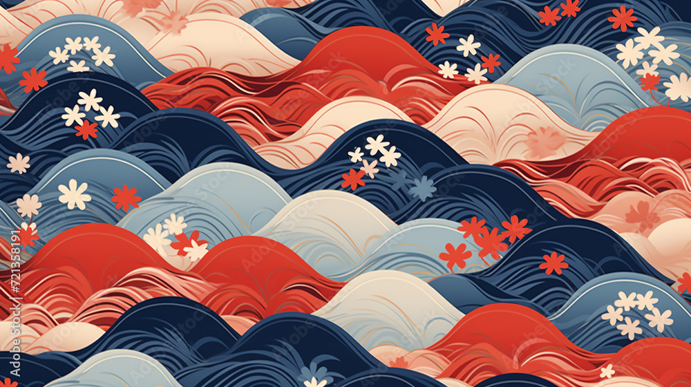 pattern with red and blue hearts pattern with red and blue hearts