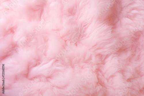 A vibrant and textured fabric in a close-up shot, showcasing the softness and fluffiness in a delightful shade of pink, Pink cotton candy background, Candy floss texture, AI Generated