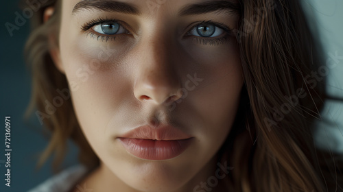 Portrait of Young Blue Eyed Brunette photo