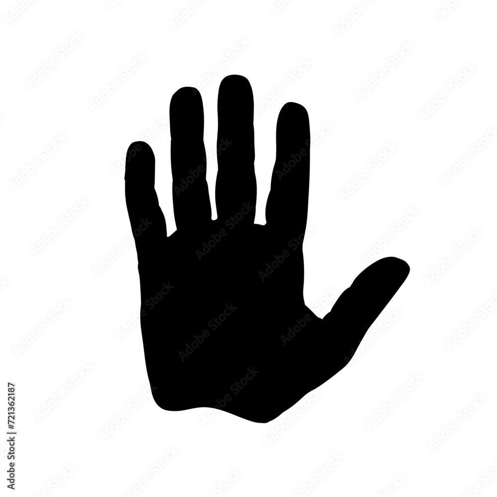 Black hand silhouette, Handprint - vector illustration Black hand silhouette, Handprint - vector illustration