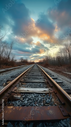 Railway Track , Vanishing Point Journey's Commence - Railway to the Horizon