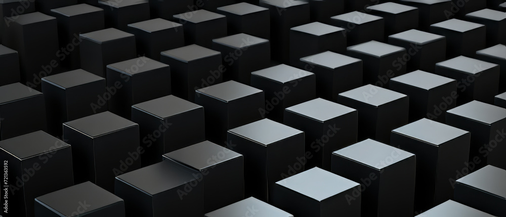 Black Cubes with Highlighted Edges Black Cubes with Highlighted Edges