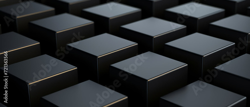 Matte Black Cubes in Structured Layout