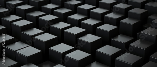 Black Cubes with Highlighted Edges