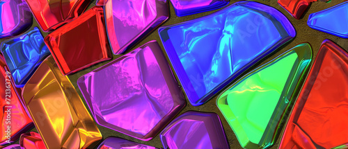 Colorful Iridescent Crystal Mosaic