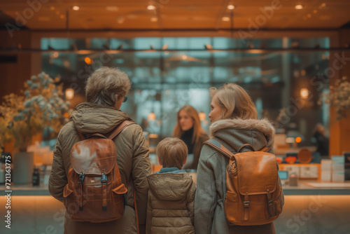 Family Time: Checking In at a Cozy Hotel Lobby