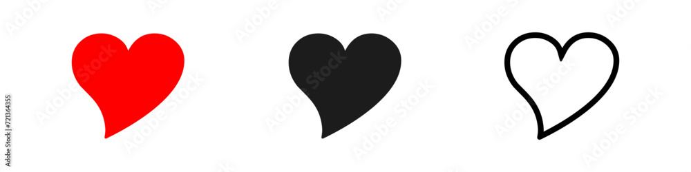 Heart, love, romance vector icon for apps and websites Heart. Symbol of Love and Valentine's Day. Heart vector design flat style Heart, love, romance vector icon for apps and websites Heart. Symbol of Love and Valentine's Day. Heart vector design flat style