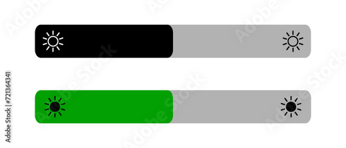 Brightness slider graphic symbol. Range scroll bar in web form, online application. Isolated slider icon in vector graphic flat style