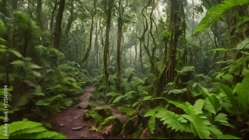 Beautiful rain forest at ang ka nature trail in doi inthanon national park photo