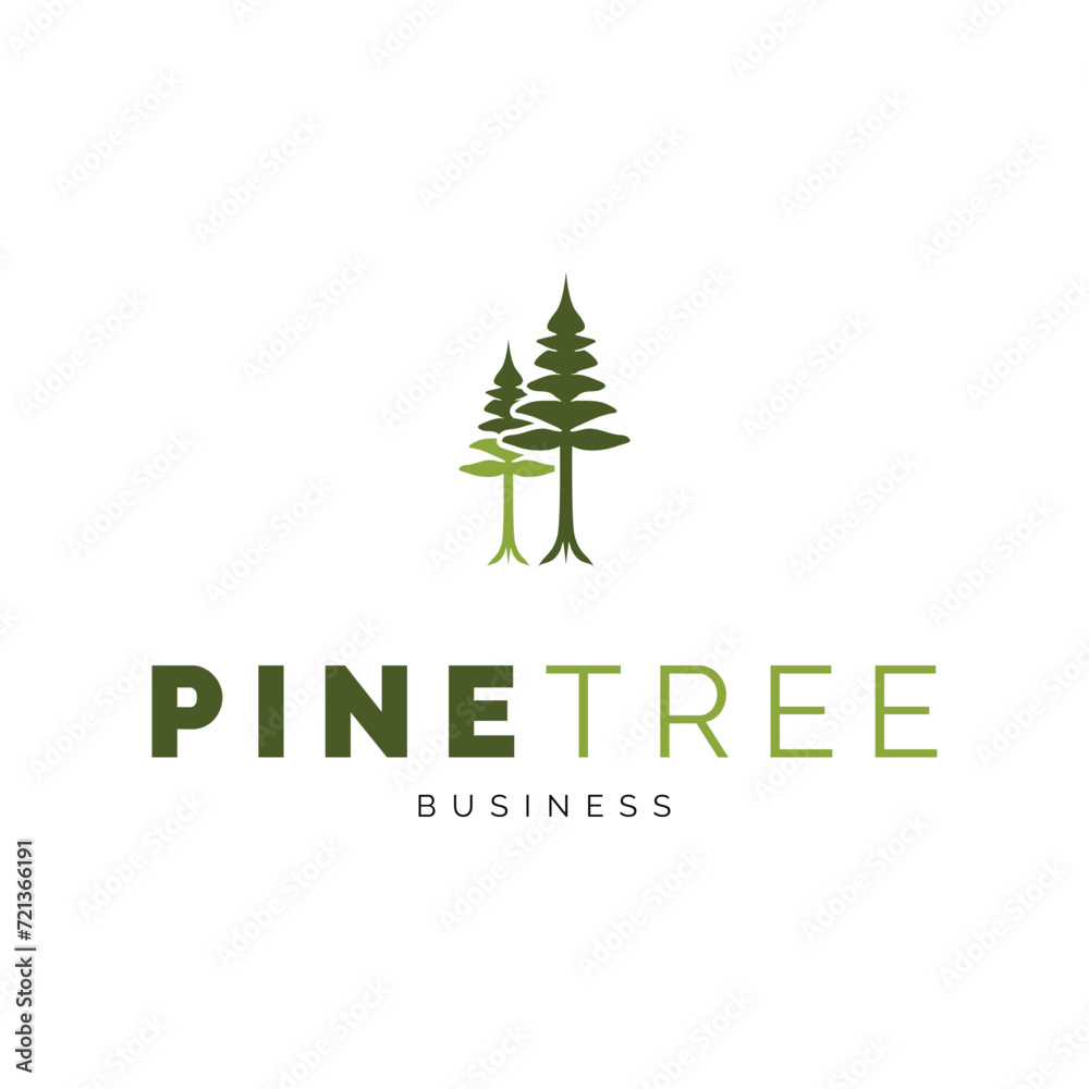 Pine Tree Icon Logo Design Template