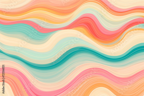 Abstract horizontal background with colorful waves. Trendy vector illustration